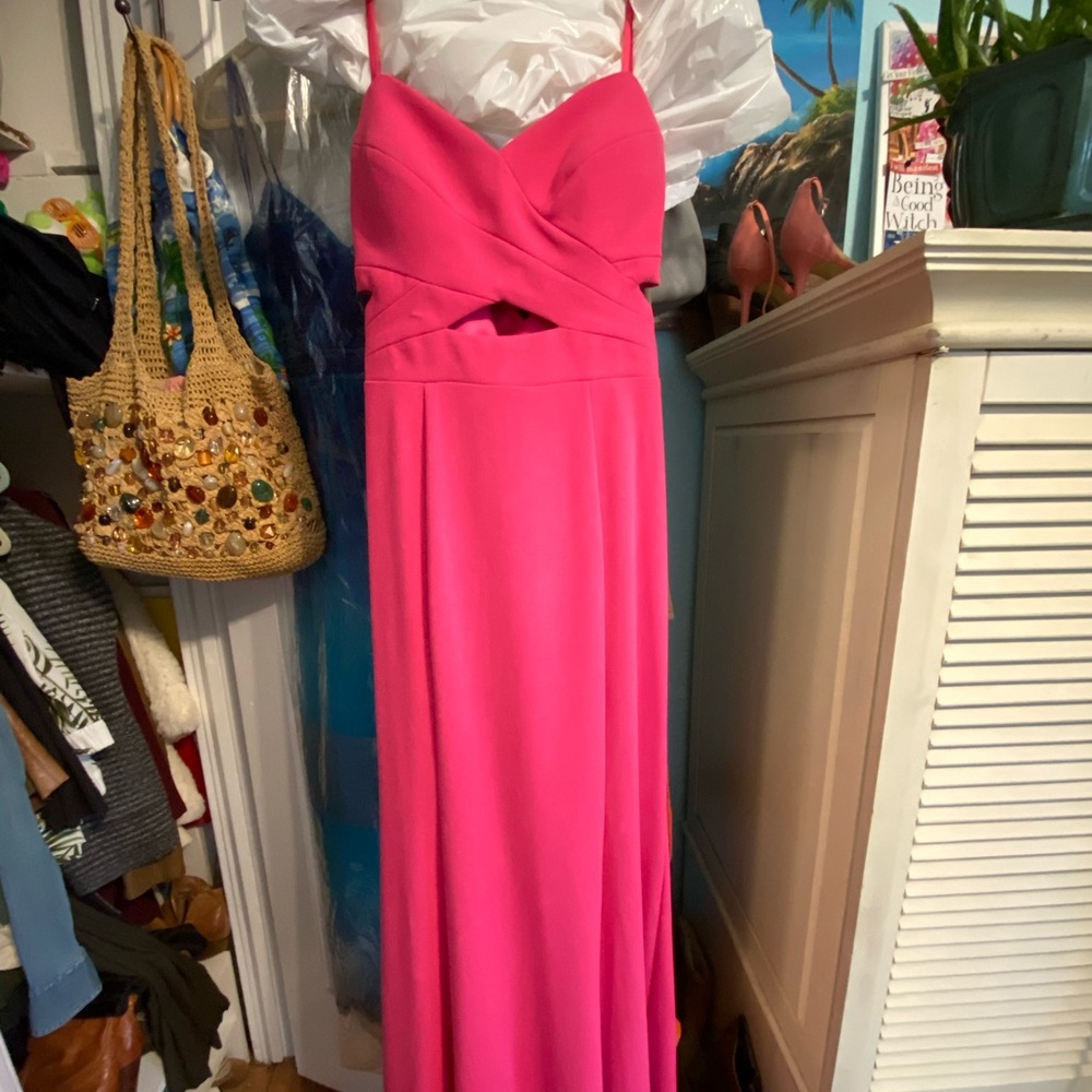 Strapless pink dress